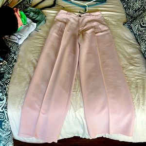 Zara light pink wide leg suit pants. Medium.